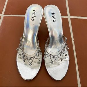 Vintage clear and crystal heels MNZ style size 8